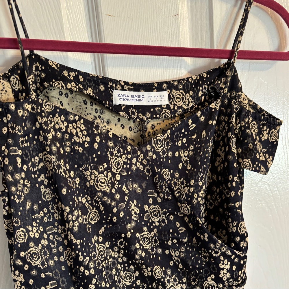 Zara Basic Off The Shoulder Spaghetti Strap Dress - image 3